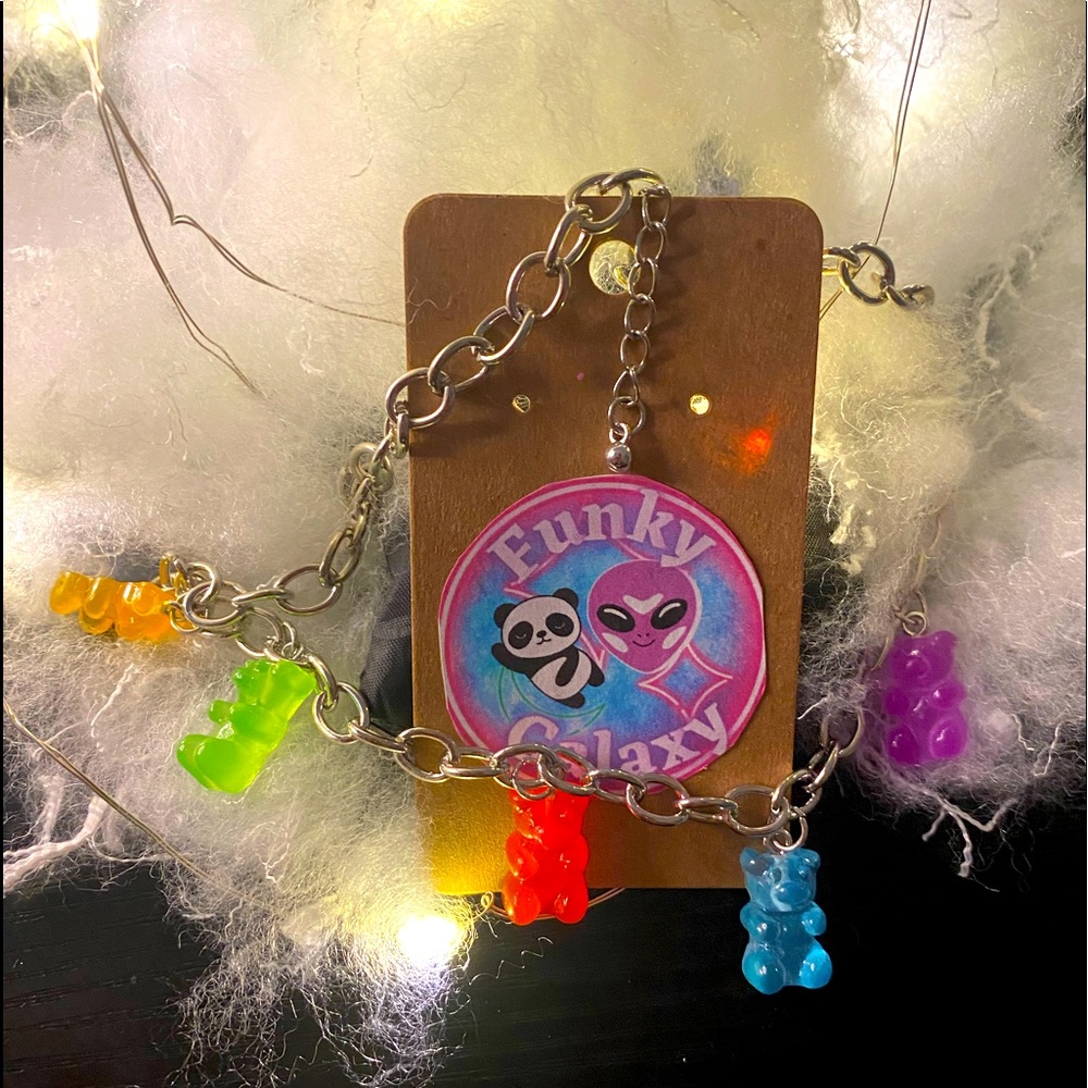 Unique Gummy Bear Rainbow Color Necklace